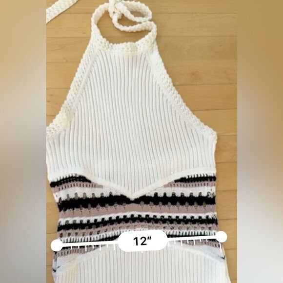Ramy Brook Theo Knit Halter Midi Dress in White M NWOT - Picture 4 of 11